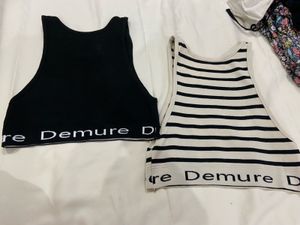 Demure Sports Bra &amp; Striped  Top S