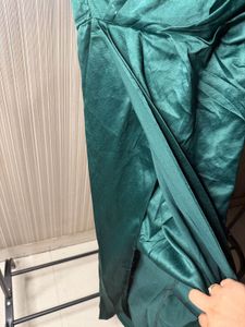 Elegant Emerald Green Wrap Dress