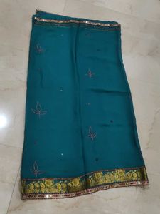 Mysore silk  Saree with Golden Border, stiched