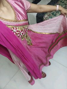 Elegant Pink Embellished Kurta Set