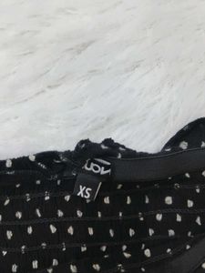 Cute Black &amp; White Polka Dot Mini Dress