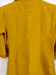 Mustard Yellow Collared Button-Up Shirt