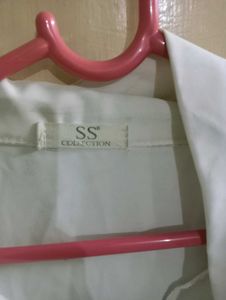 Elegant White Blouse with Pearl Detail