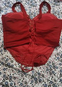 Maroon Embellished Crop Top