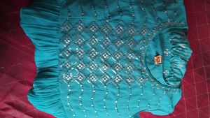 Beautiful Teal Kurta Set with Dupatta for girls