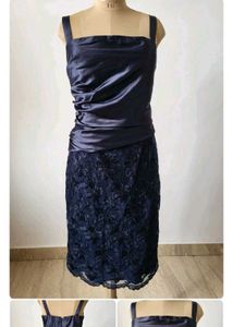 Elegant Navy Blue Lace two  Dress