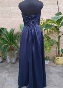 Elegant Navy Blue Strapless Gown