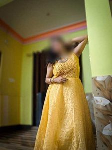 Elegant Yellow Lehenga Choli with Red Dupatta