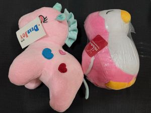 Cute Plush Toys - Pink Unicorn & Penguin