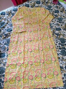 Vibrant Yellow Floral Print Kurta