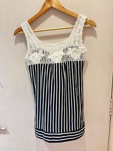 Chic Striped Crochet Top