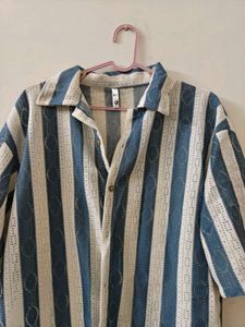 Striped Camp Collar Shirt