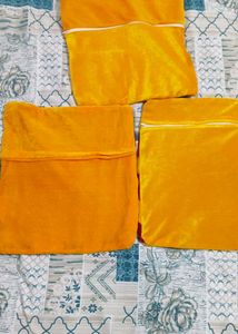 Handmade Red and Yellow Striped Cushion cover