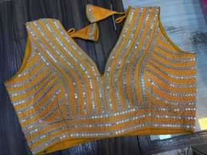 Stunning Yellow Sequined Blouse