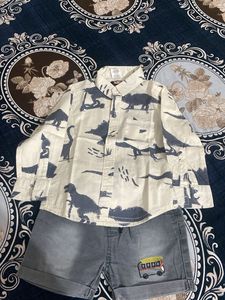 Cute Dinosaur Print Shirt