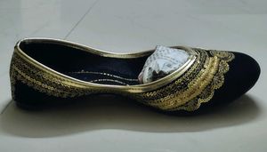 Black Gold Bellies Ballerinas Flats