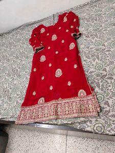 Exquisite Red &amp; Pink Embroidered Lehenga Choli