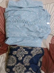 Stylish Navy Printed Tunic Top combo
