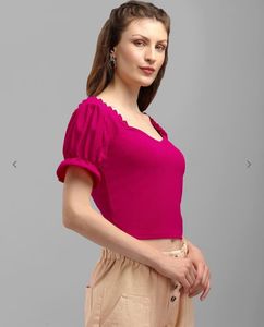 Pink Ruffle Sleeve Top