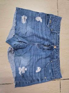 Distressed Denim Shorts