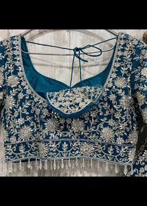 Embroidered Teal Blue Lehenga Choli Set