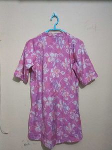 Pink Floral Print Top