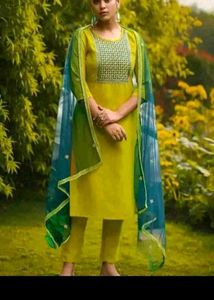 Elegant Yellow Kurta Set with Dupatta