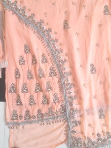 Peach Embellished Salwar Kameez Pants