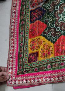 new designer Green duppata with Bandhani Print