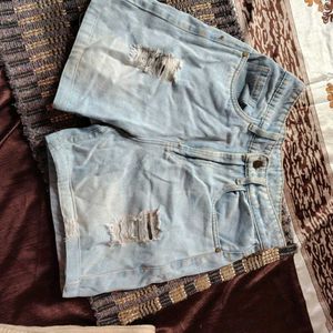 Distressed Denim Shorts