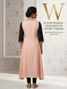 Elegant Pink &amp; Black Kurta for Women