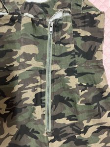 Camouflage Button-Front Dress