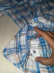 BOSS Men's Blue Plaid Casual Shirt