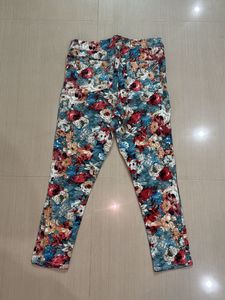 Vibrant Floral Print Pants