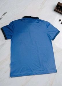 (Vanheusen)Men's Blue Printed Polo T-Shirt