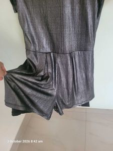 Sparkly Silver V-Neck Romper
