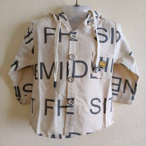 Stylish Hooded Letter Print Shirt