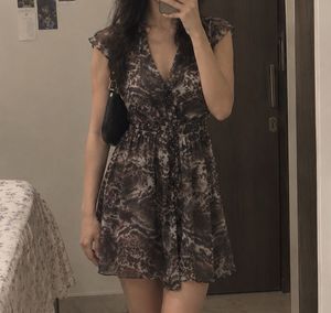 Chic V-Neck Button-Up Mini Dress