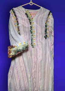 Kashmiri kurti Women's Premium Sequin Stripe Kurt