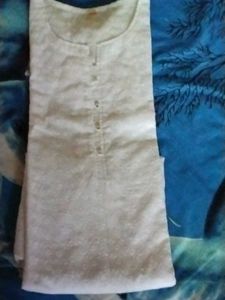 Chikankari White cotton Kurti