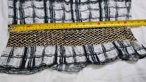 Chic Cold-Shoulder Plaid Top