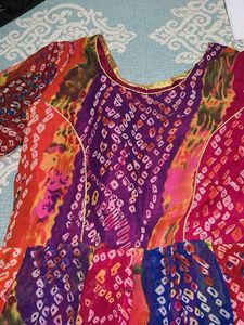 LEHERIA BANDHEJ GOWN