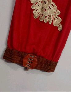 Red Button-Up Top