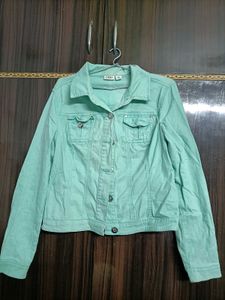 Denim Jacket Mint Green