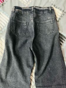 Womens Flared Dark Wash Jeans