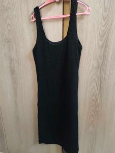 Black Textured Mini Dress