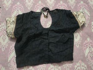 Black Designer Blouse for Women | Stylish Open Bac