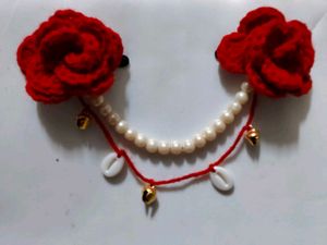 Handmade Crochet Rose Hair Clips
