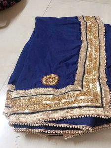 Royal Blue Embellished Saree