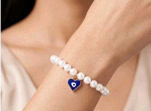 Pearl Bracelet with Heart Charm